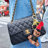 Hand-painted Super Fan Teddy Bag Charm + Keychain | Eco-Friendly