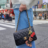 Hand-painted Super Fan Teddy Bag Charm + Keychain | Eco-Friendly