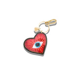 Hand-painted Lucky Eye Heart Bag Charm + Keychain | Eco-Friendly