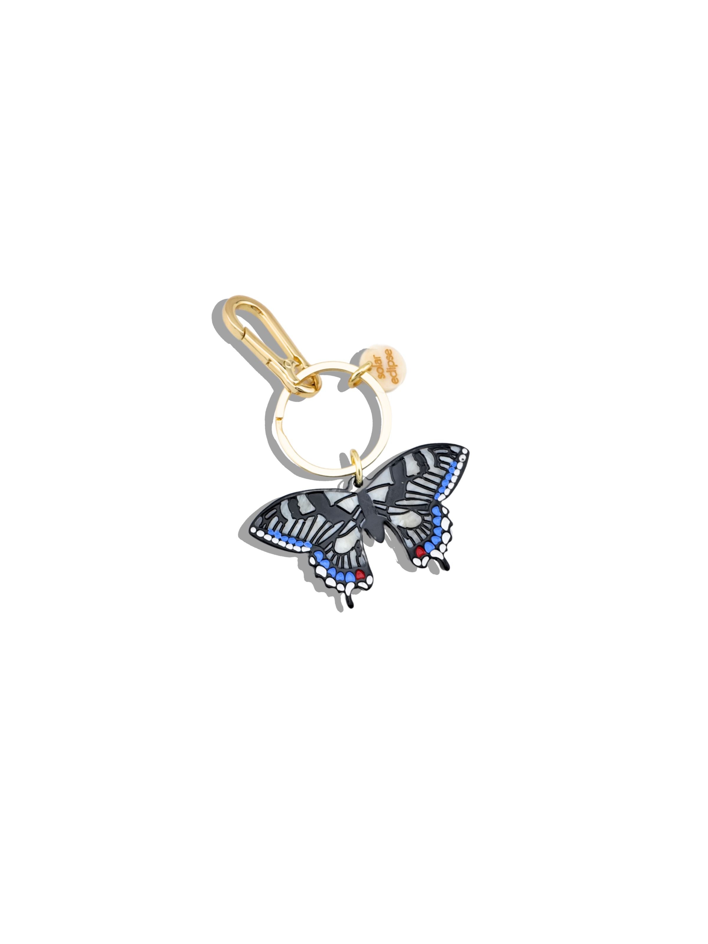 Hand-painted Swallowtail Bag Charm + Keychain | Eco-Friendly