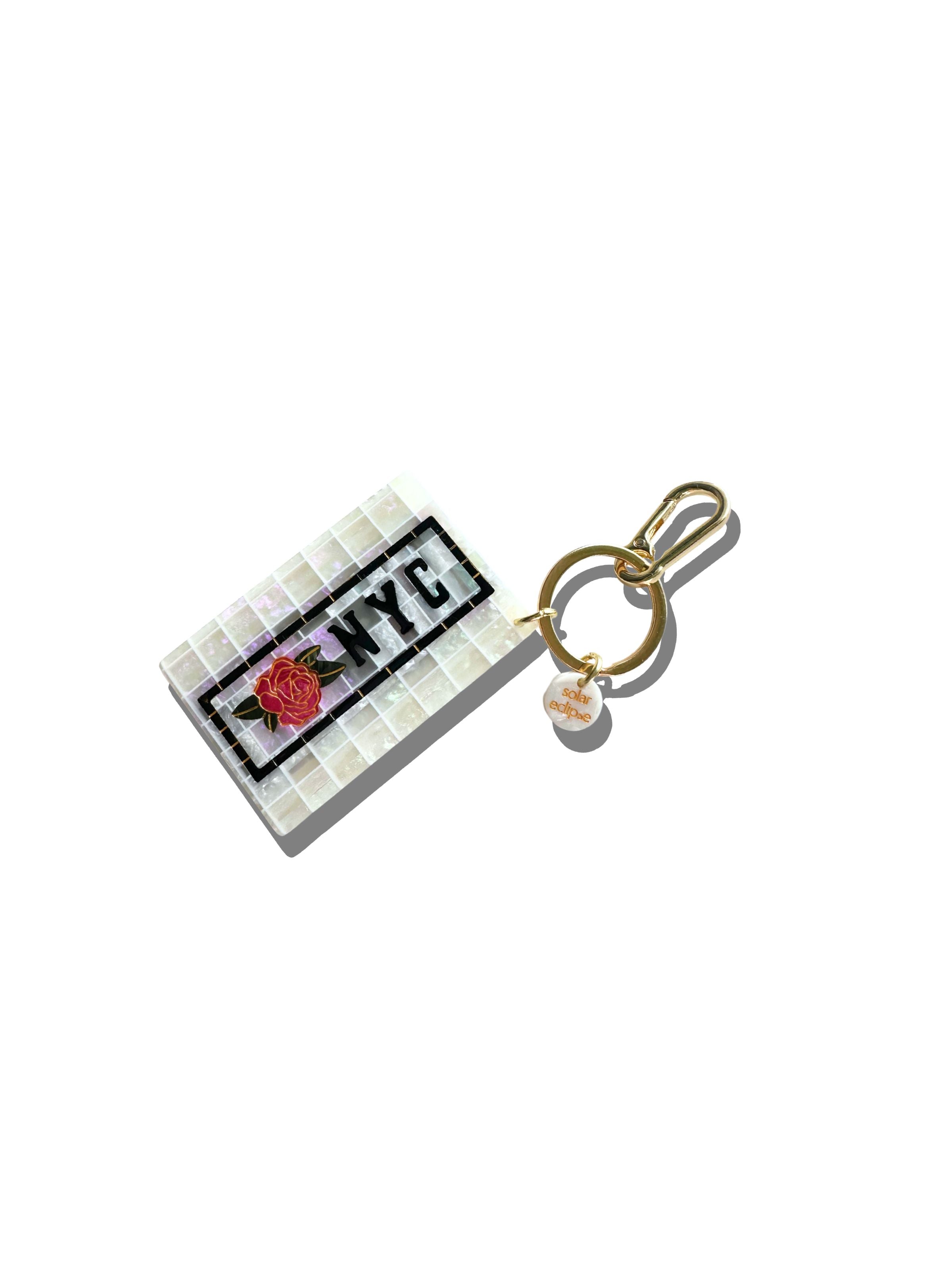 Tramway Keychain Hand-painted NYC Subway Bag Charm + Keychain | Eco-Friendly – Solar Eclipse