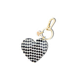 Hand-painted Polka Dot Heart Bag Charm + Keychain | Eco-Friendly