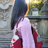 Hand-painted Polka Dot Heart Bag Charm + Keychain | Eco-Friendly