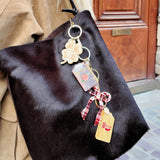 Hand-painted Lucky Clover Bag Charm + Keychain | Eco-Friendly