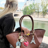 Hand-painted Padlock Heart Bag Charm + Keychain | Eco-Friendly