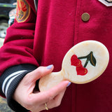 Hand-painted Cherry Hearts Handbag Hero Brush | Eco-Friendly