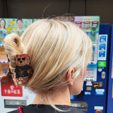Hand-painted Super Fan Teddy Hair Claw Clip