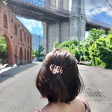 Hand-painted Mini Heart Lay Down Hair Claw Clip - Limited Edition