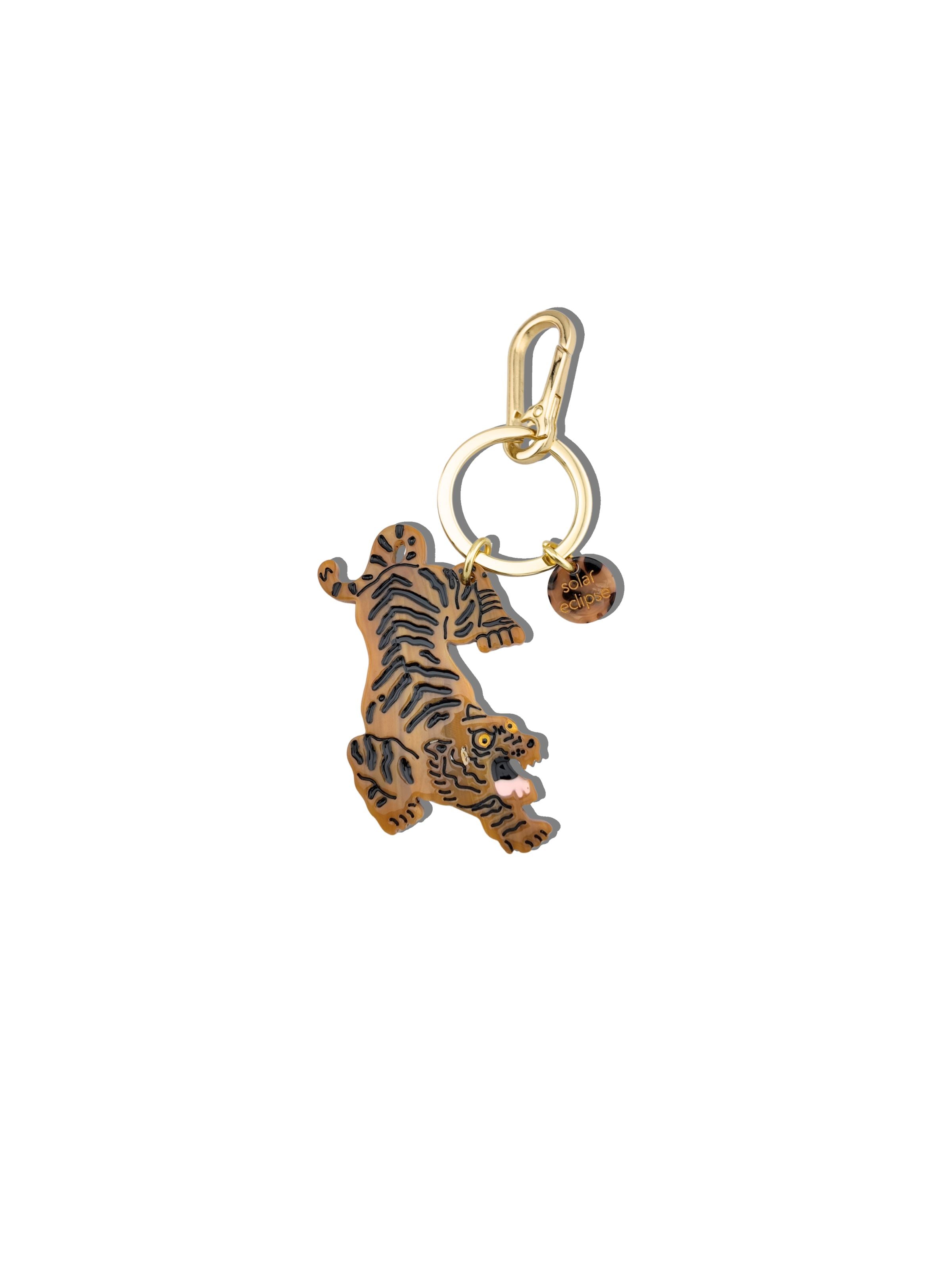 Hand-painted Tiger Bag Charm + Keychain | Eco-friendly