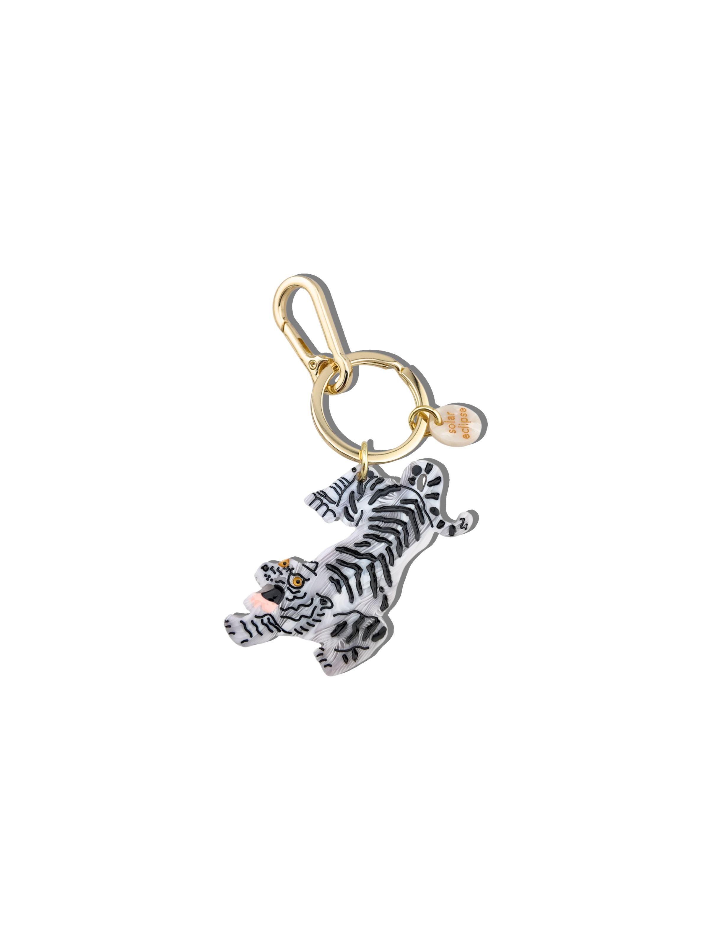 Hand-painted Tiger Bag Charm + Keychain | Eco-friendly
