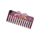 Hand-Painted Vintage Bow Detangling Wide Tooth Hair Comb | Eco-Friendly