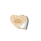 Hand-painted Celestial Heart Compact Mirror | Eco-Friendly