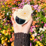 Hand-painted Celestial Heart Compact Mirror | Eco-Friendly