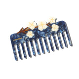 Hand-Painted Vintage Flowers Detangling Wide Tooth Hair Comb | Eco-Friendly