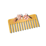 Hand-painted Magnolia Detangling Wide Tooth Comb | Eco-Friendly