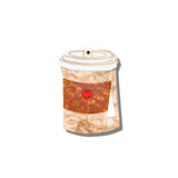 Hand-Painted Heart Coffee Cup Compact Mirror