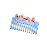 Hand-Painted Cherry Blossom Detangling Wide Tooth Hair Comb | Eco-Friendly