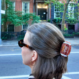 Hand-painted Vintage Football Claw Hair Clip
