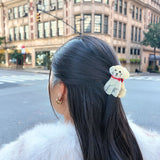 Hand-painted Doodle Puppy Claw Hair Clip | Eco-Friendly