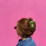Hand-painted Matcha Claw Hair Clip | Eco-Friendly