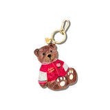 Hand-painted Varsity Teddy Bear Bag Charm + Keychain | Eco-Friendly