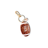 Hand-painted Vintage Football Bag Charm + Keychain | Eco-Friendly