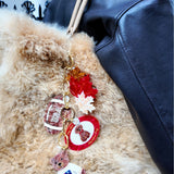 Hand-painted Vintage Football Bag Charm + Keychain | Eco-Friendly
