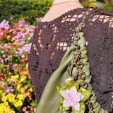 Hand-painted Origami Magnolia Bag Charm + Keychain