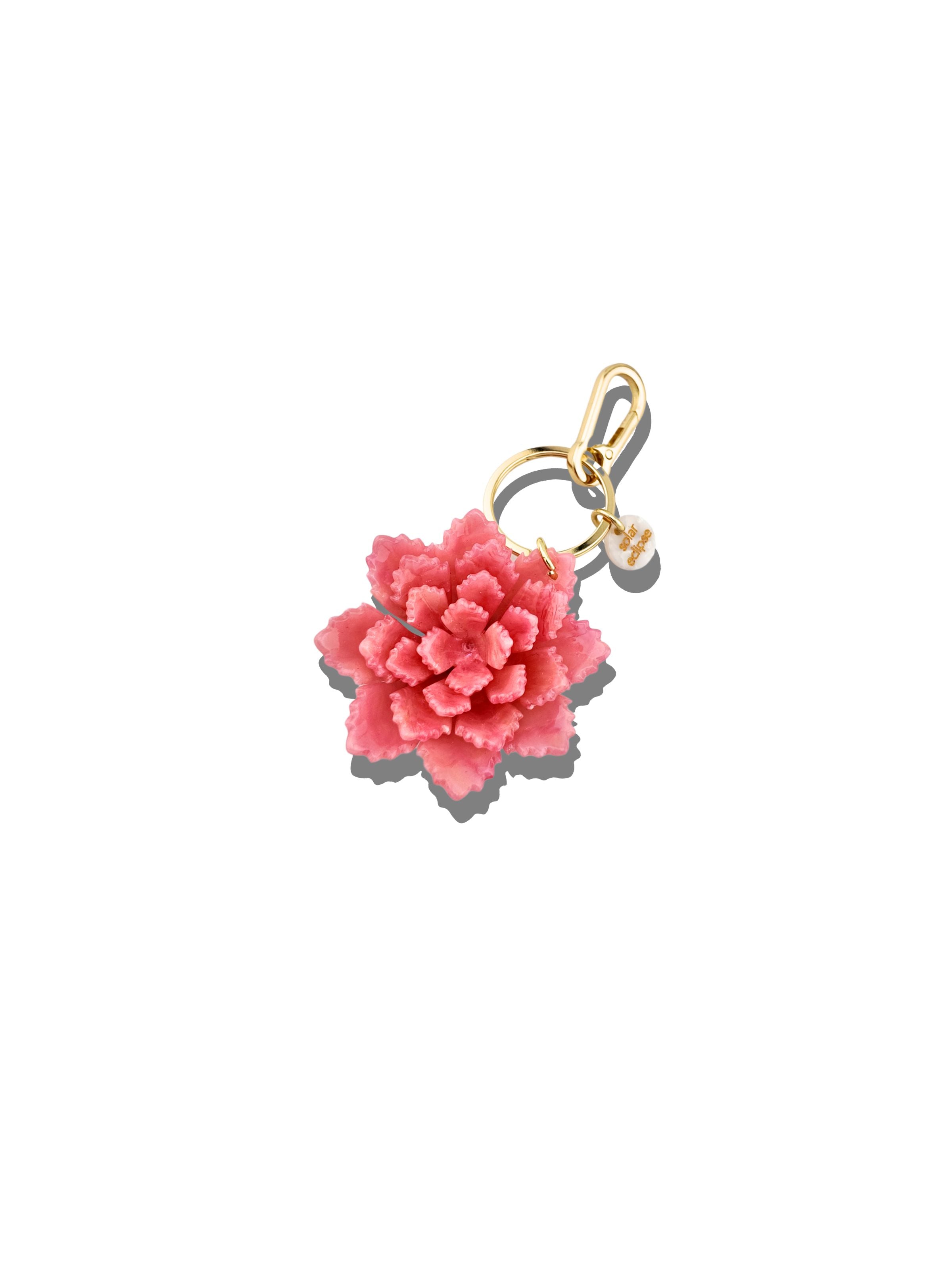 Hand-painted Origami Peony Bag Charm + Keychain