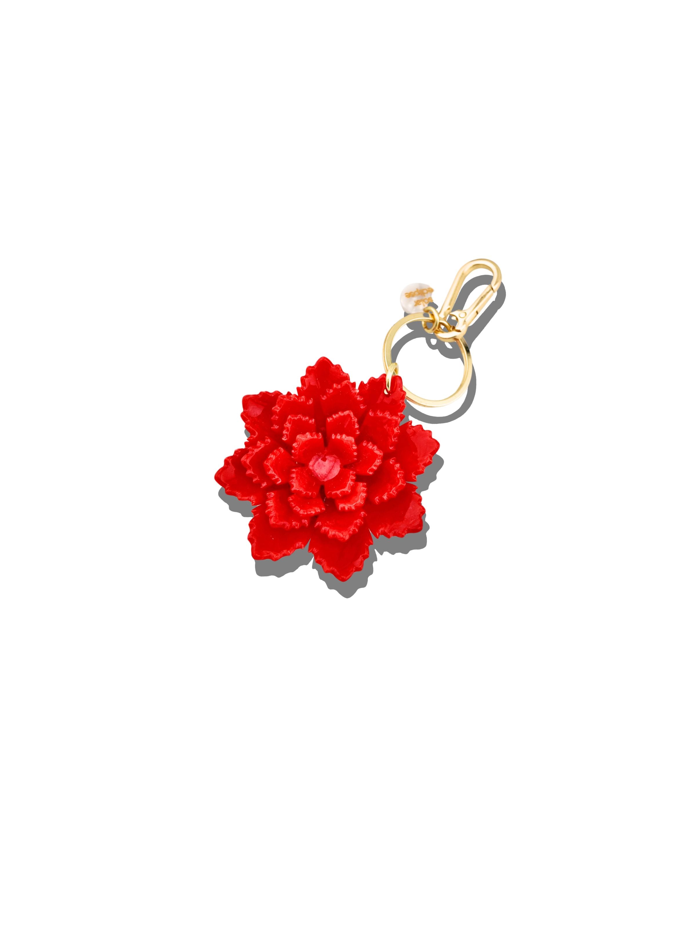 Hand-painted Origami Peony Bag Charm + Keychain