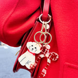 Hand-painted Doodle Puppy Bag Charm + Keychain | Eco-Friendly