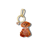 Hand-painted Doodle Puppy Bag Charm + Keychain | Eco-Friendly