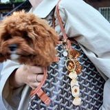 Hand-painted Doodle Puppy Bag Charm + Keychain | Eco-Friendly
