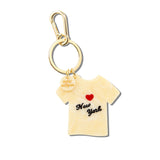 Hand-painted New York T-shirt Bag Charm + Keychain | Eco-Friendly