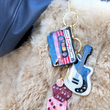 Hand-painted Lucky Cassette Bag Charm + Keychain