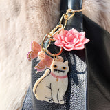 Hand-painted Swallowtail Bag Charm + Keychain | Eco-Friendly