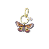 Hand-painted Emperor Silk Moth Bag Charm + Keychain