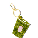 Hand-painted Matcha Bag Charm + Keychain