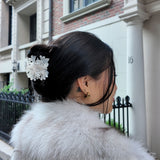 Hand-Painted Origami Snowflake Hair Claw Clip | Eco-Friendly