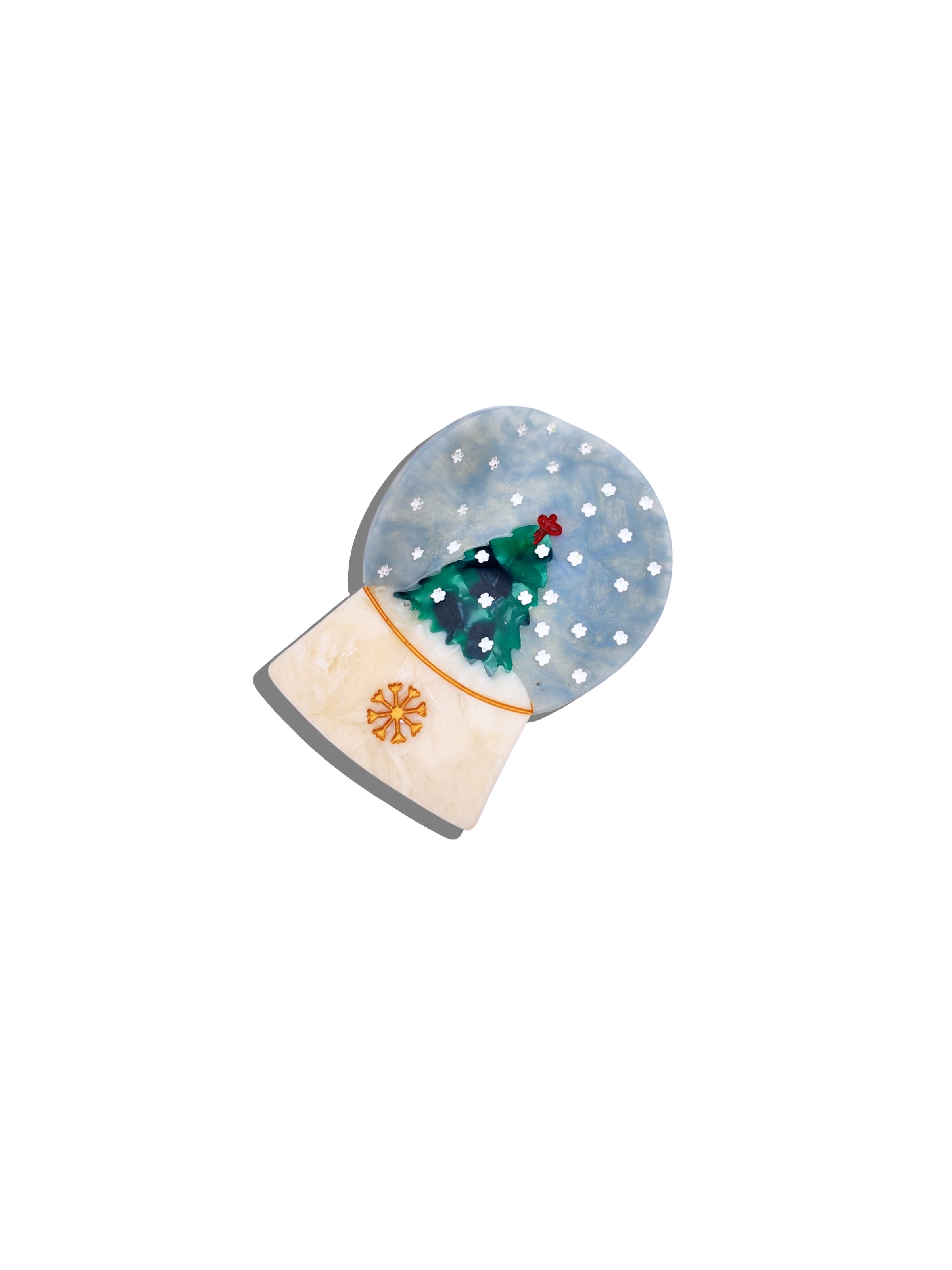 Hand-painted Snow Globe Claw Hair Clip | Eco-Friendly