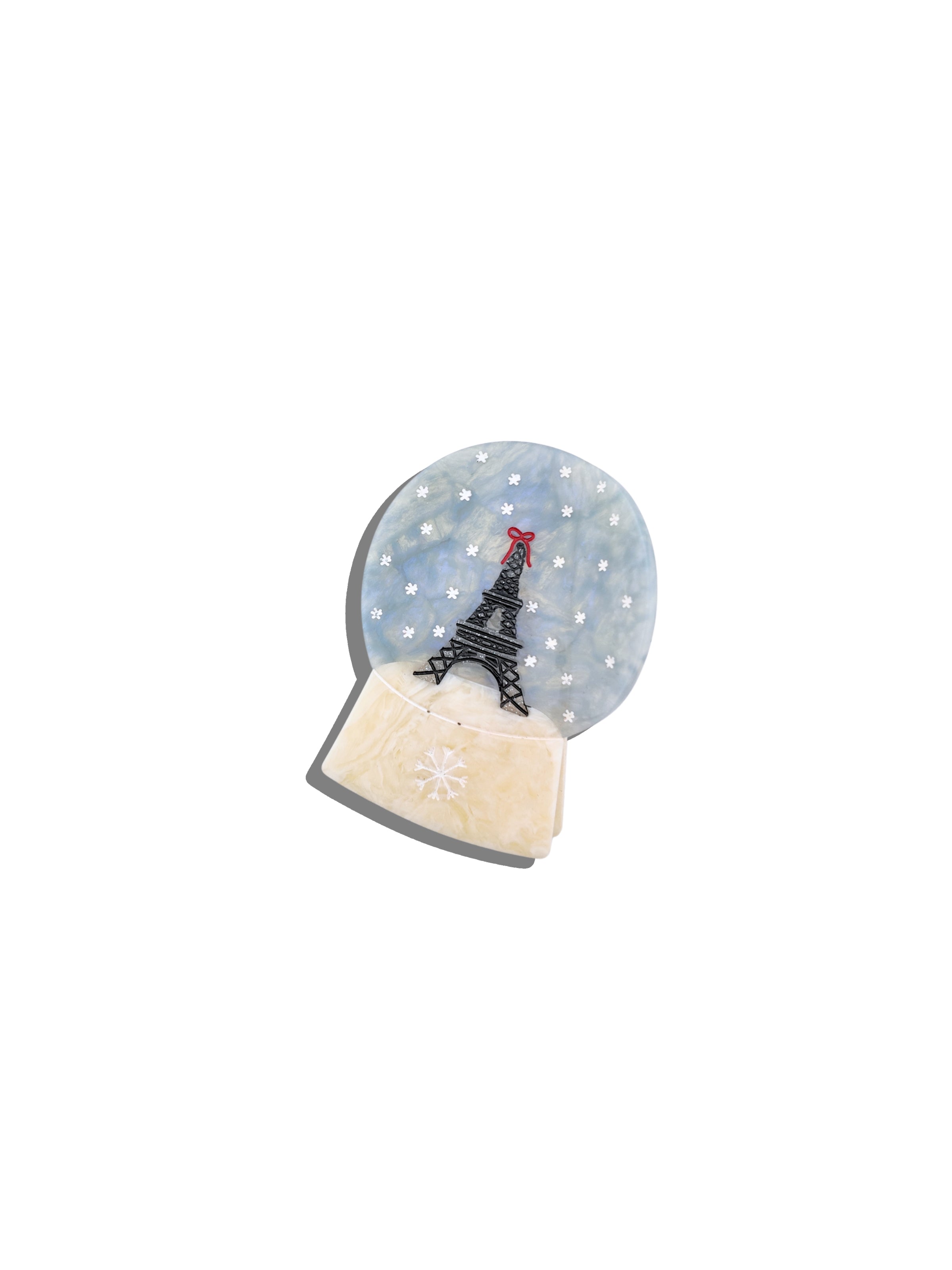 Hand-painted Snow Globe Claw Hair Clip | Eco-Friendly