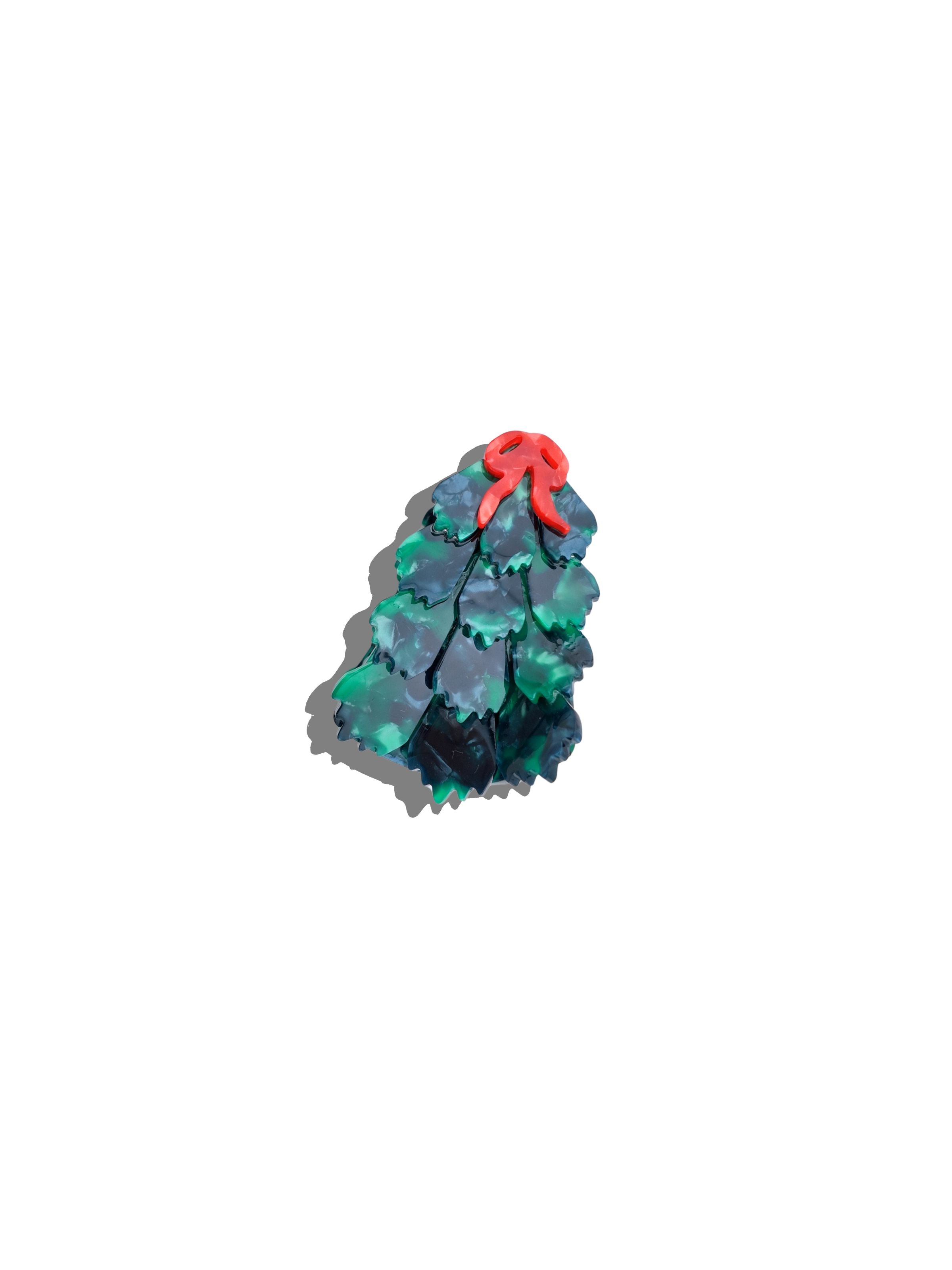 Hand-Painted Origami Holiday Tree Hair Claw Clip | Eco-Friendly