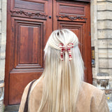 Hand-painted Coquette Bow Claw Hair Clip | Eco-Friendly