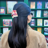 Hand-painted Bow Bookstack Claw Hair Clip | Eco-Friendly