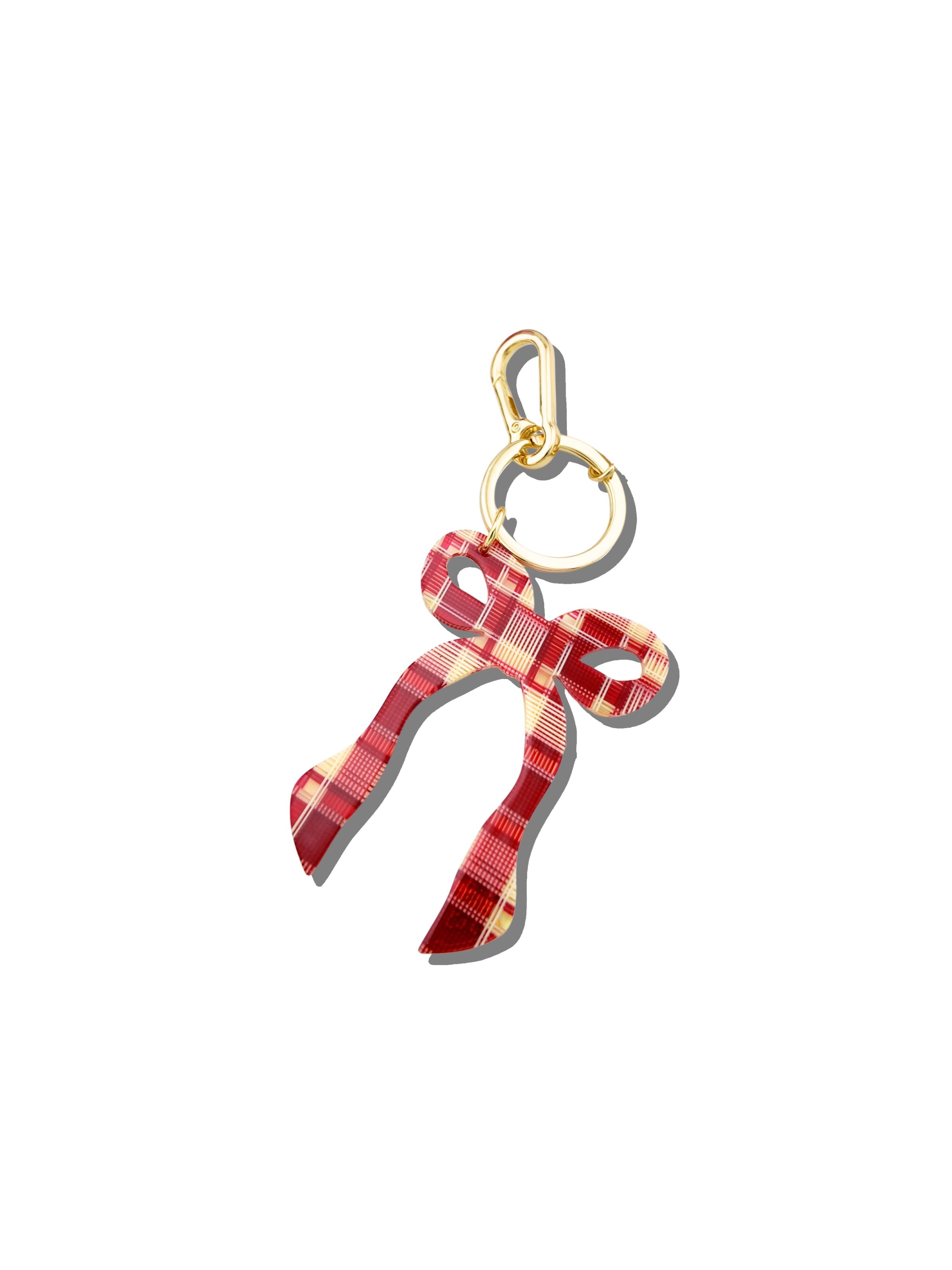 Hand-painted Coquette Bow Bag Charm + Keychain