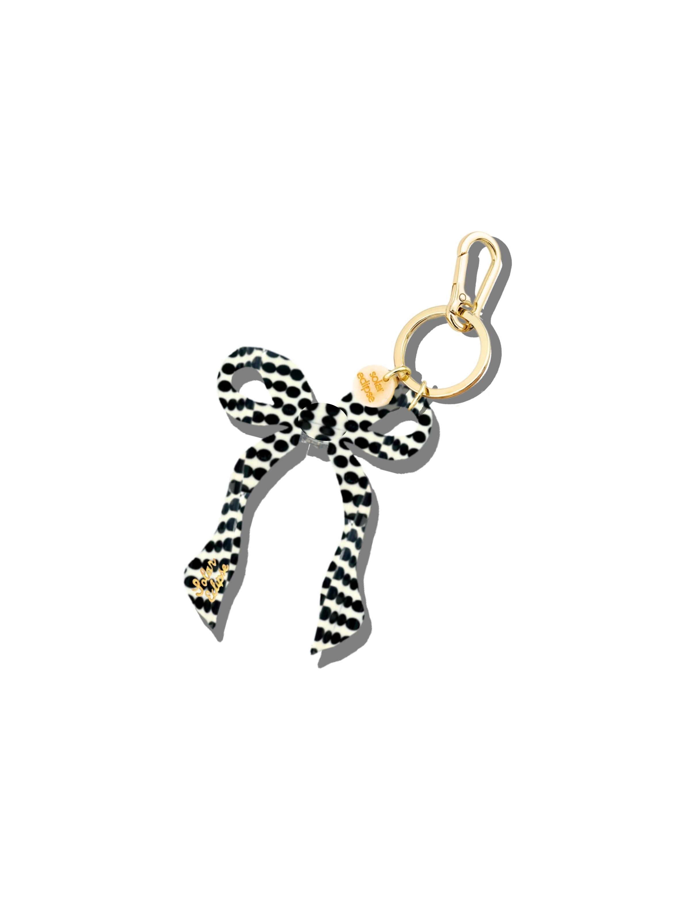 Hand-painted Coquette Bow Bag Charm + Keychain