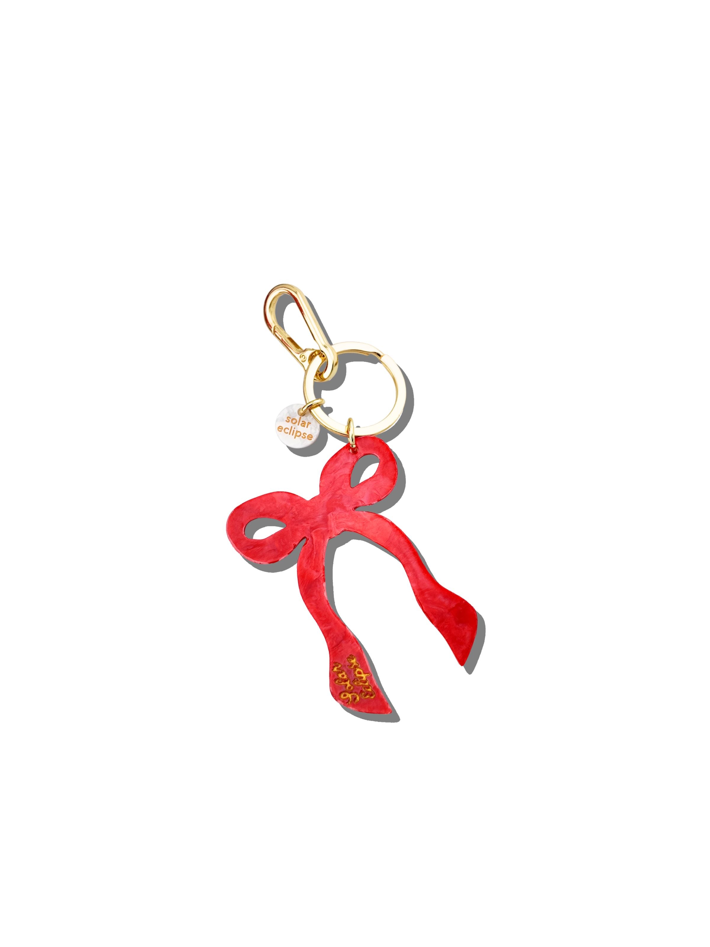 Hand-painted Coquette Bow Bag Charm + Keychain