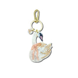 Hand-painted Bow Swan Bag Charm + Keychain