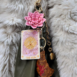 Hand-painted Sun Tarot Card Bag Charm + Keychain