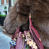 Hand-painted Celestial Stars Bag Charm + Keychain